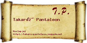 Takaró Pantaleon névjegykártya
